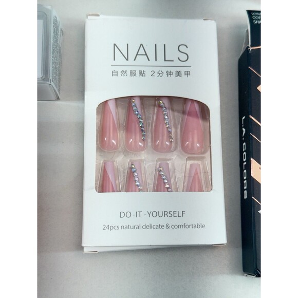 Professional False Nails - Press on Nails, Long, with Glue, color White and Red. - Picture 4 of 12